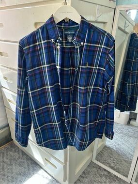 Ralph Lauren Polo Plaid 100% Cotton Oxford Button Down Shirt Boy’s L✨